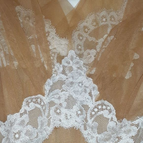 Stunning Vintage Long Lingerie Dressing Gown‎ Lace - Picture 7 of 9